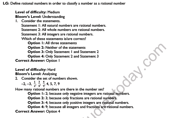 CBSE Class 7 Mathematics Rational Numbers Worksheet Set C 1