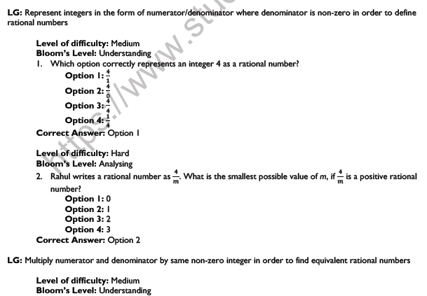CBSE Class 7 Mathematics Rational Numbers Worksheet Set C 2