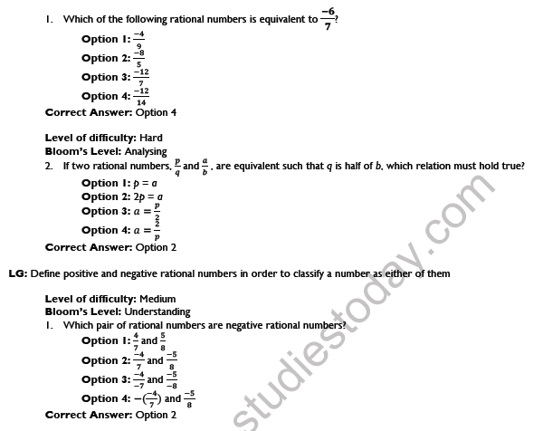 CBSE Class 7 Mathematics Rational Numbers Worksheet Set C 3