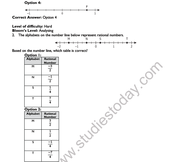 CBSE Class 7 Mathematics Rational Numbers Worksheet Set C 5