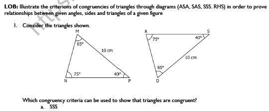 CBSE Class 9 Mathematics Triangles Worksheet Set C 4