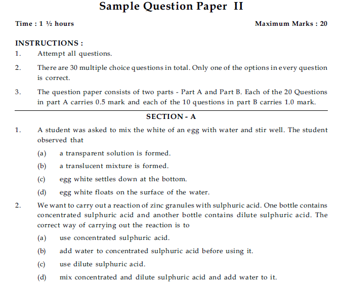 CBSE Class 9 Science and technology Sample Paper 2