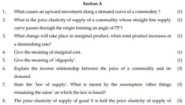 CBSE Class 12 Economics Sample Paper 2015 Set B