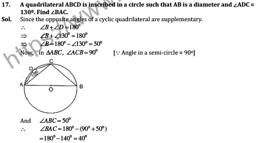 CBSE Class 10 Mathematics Circles Assignment Set A