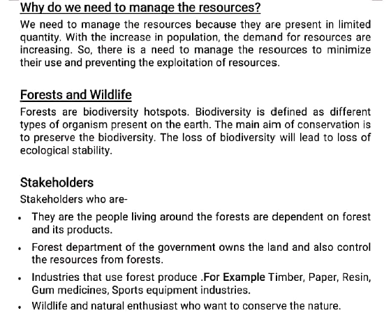 class 10 biology notes1managent of resources 2