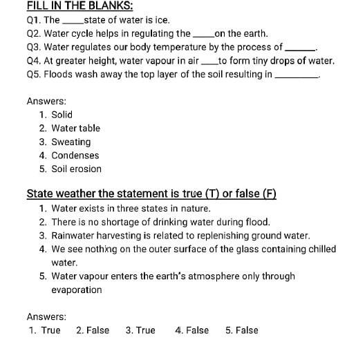 class6 science worksheet 4 2