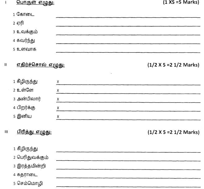 cbse class 5 tamil question paper set a