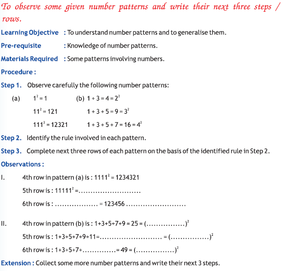 CBSE Class 8 Maths Activity 7