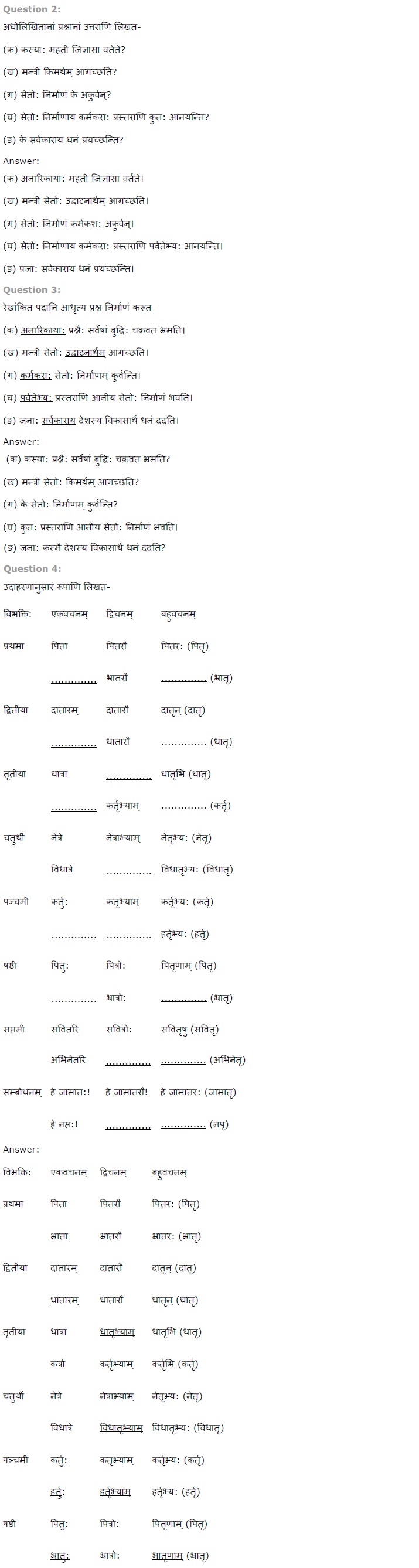 NCERT Solutions for Class 7 Sanskrit Ruchira for Chapter 14 अनारिकाया जिज्ञासा