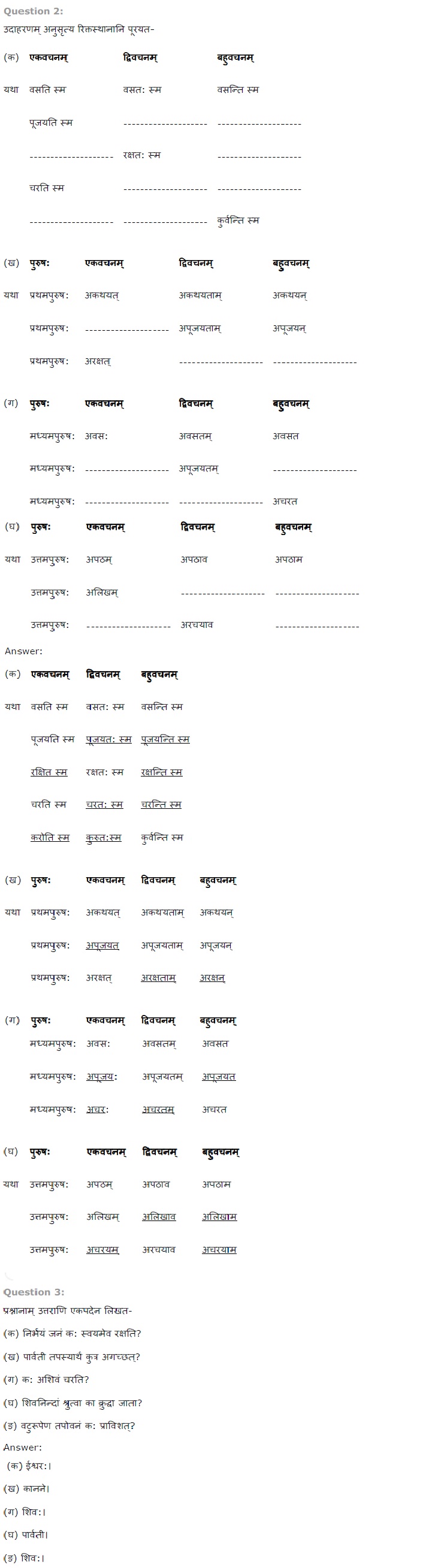 NCERT Solutions for Class 7 Sanskrit Ruchira for Chapter 7 संकल्प सिद्धिदायक धातुप्रयोग 