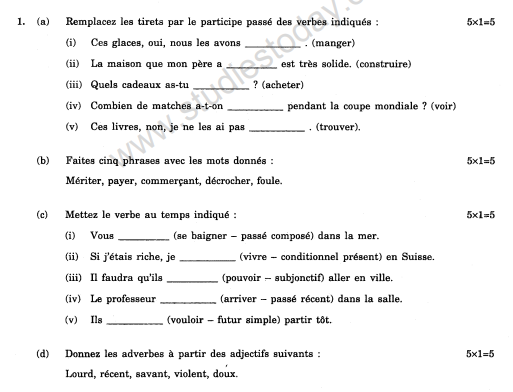 CBSE _Class _12 French_Question_Paper