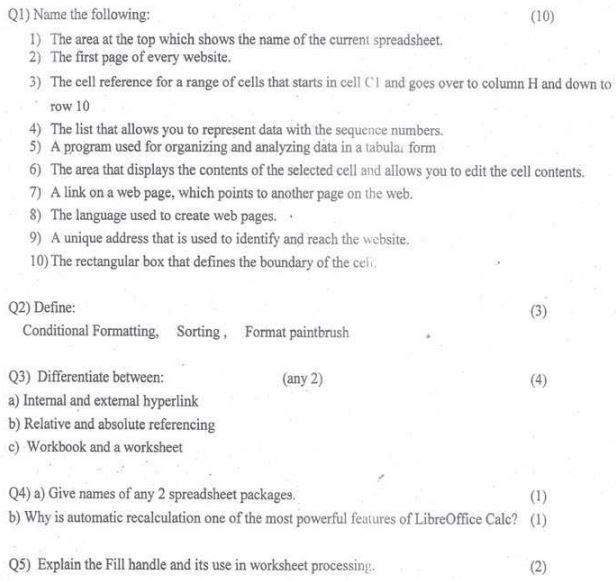 CBSE Class 7 Computer Science Sample Paper Set J