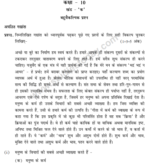 CBSE Class 10 Hindi Sample Paper 2013 (6)