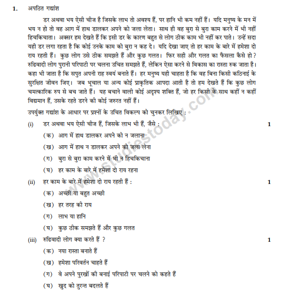 CBSE Class 10 Hindi Sample Paper 2014 (10)