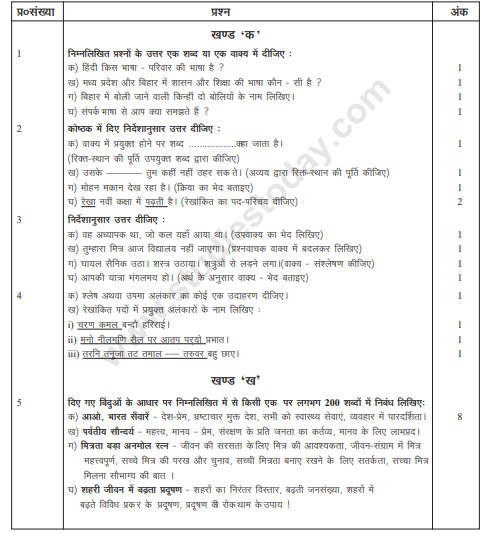 CBSE Class 10 Hindi Sample Paper 2014 (20)