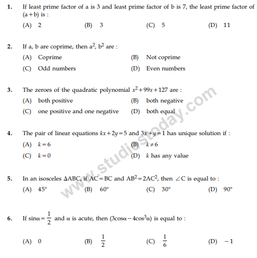 CBSE Class 10 Mathematics Sample Paper 2011 Set C