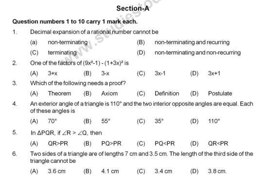 CBSE Class 10 Mathematics Sample Paper 2013-14 (2)