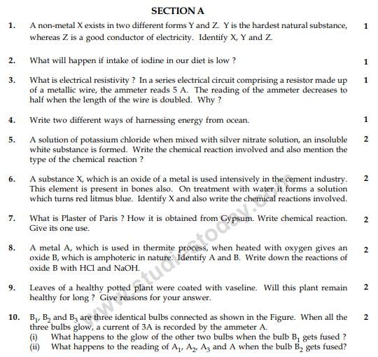 CBSE Class 10 Science Sample Paper 2014 (23)