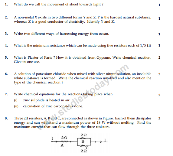 CBSE Class 10 Science Sample Paper 2014 (24)