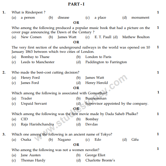 CBSE Class 10 Social Science Sample Paper 2013-14 (3)