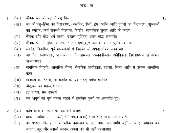 CBSE Class 12 Hindi Core Sample Paper 2014 Set D