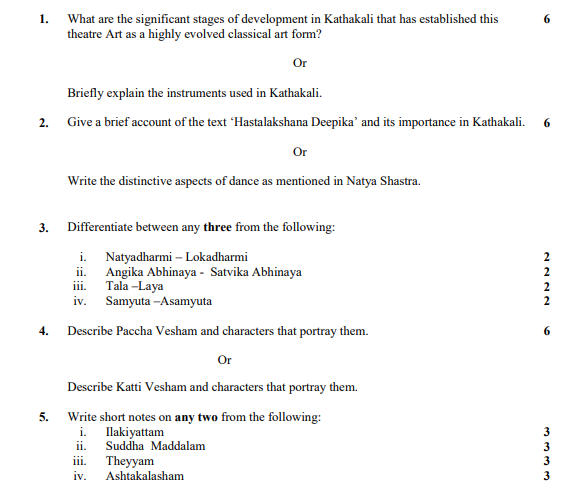CBSE Class 12 Kathakali Sample Paper 2015