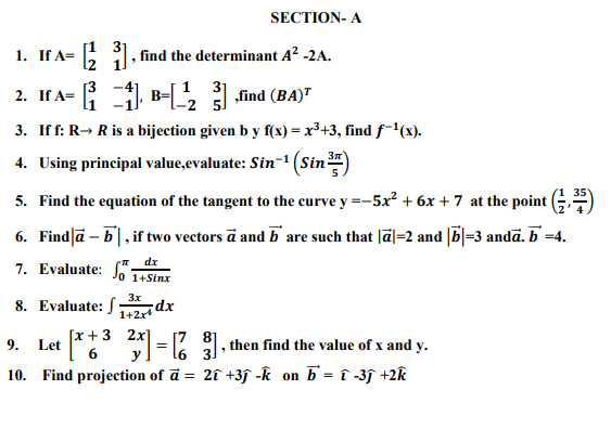 Cbse Class 12 Mathematics Sample Paper 2014 Set D