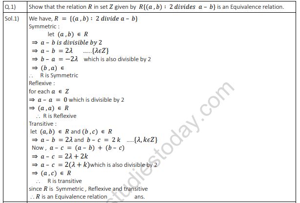 CBSE Class 12 Relations And Functions