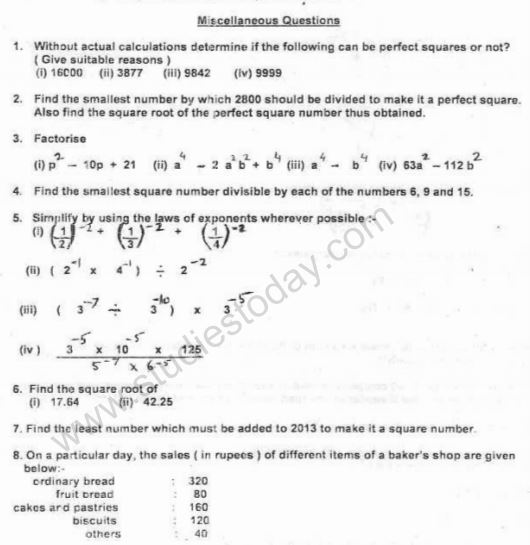 CBSE Class 8 Mathematics Sample Paper Set 2