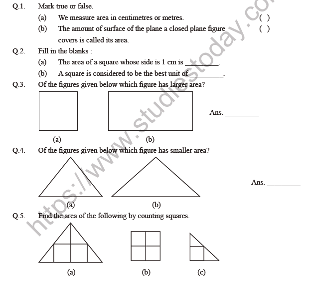 Class 5 Maths How Many Squares Worksheet Set C