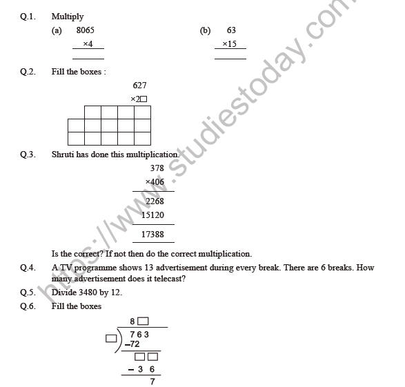 class 5 maths ways to multiply and divide worksheet