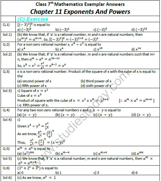 ncert exemplar solutions class 7 maths exponents and powers