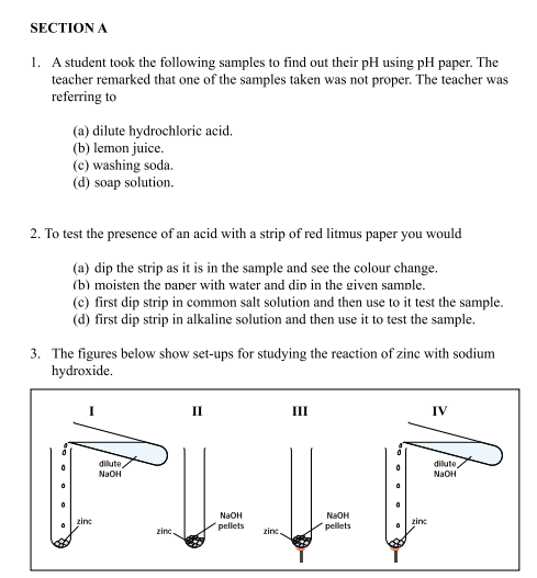 CBSE Class 10 Science MCQs Set 6, Multiple Choice Questions For Science